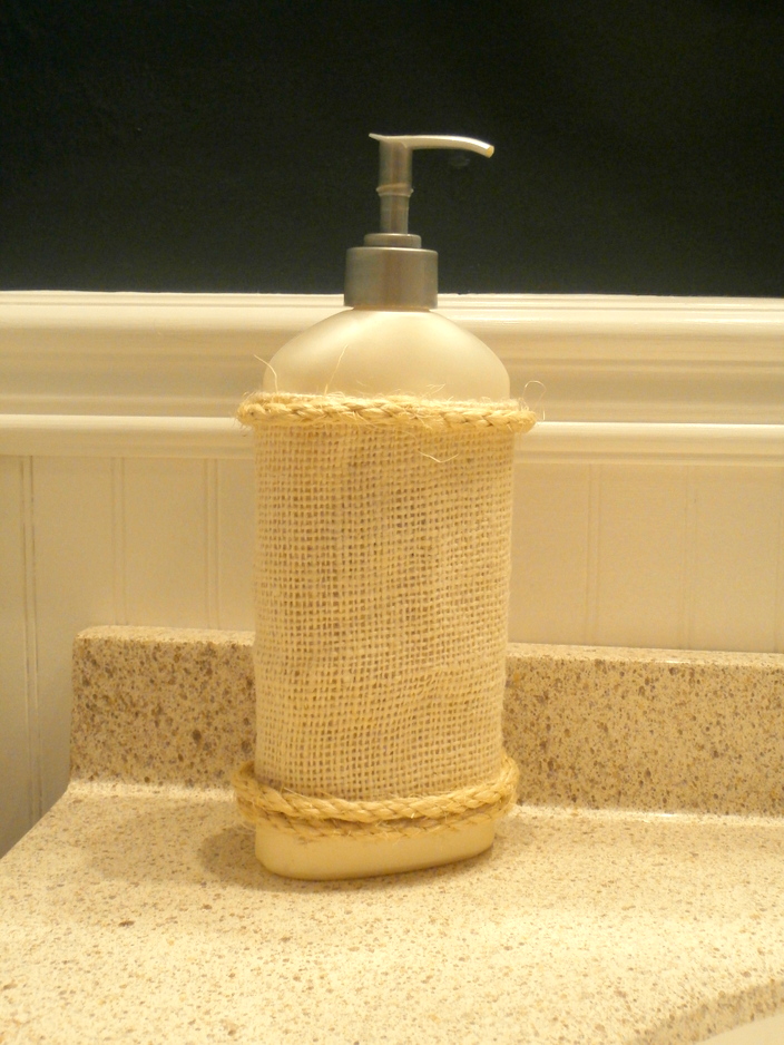 Grace Lee Cottage Burlap lotion bottle cover