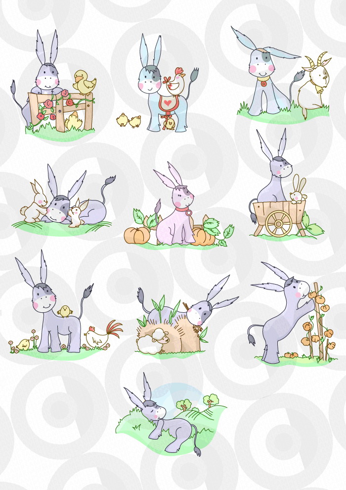 Donkeys Clip Art