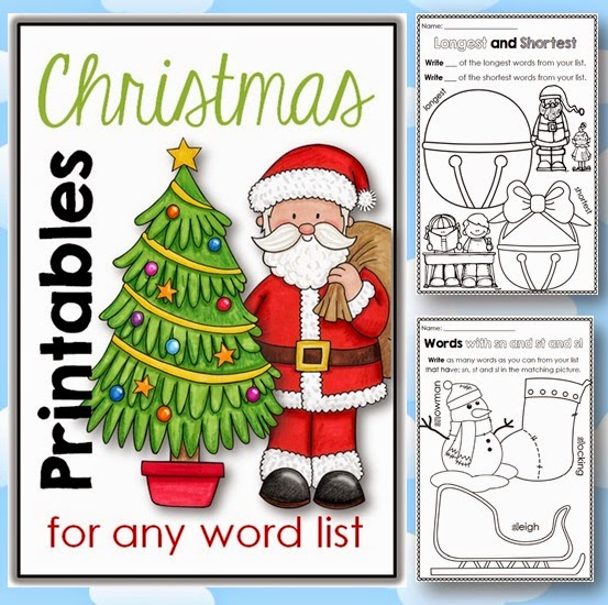 Christmas Printables for any Word List