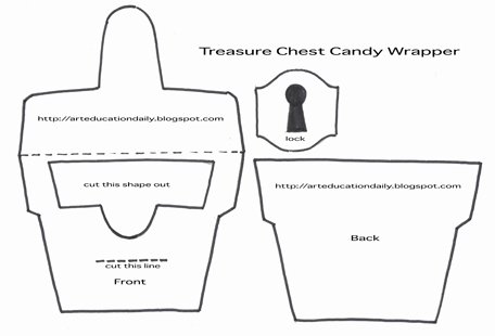 cut and paste treasure chest candy wrappers art education daily