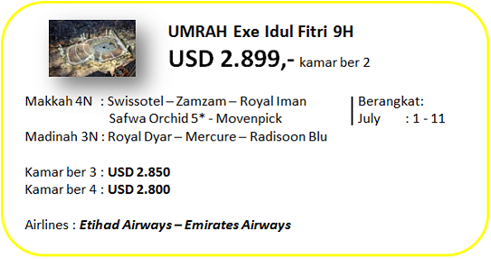 Umroh Idul Fitri Executive 9 Hari Bintang 5 Umroh Idul Fitri Executive 9 Hari Bintang 5