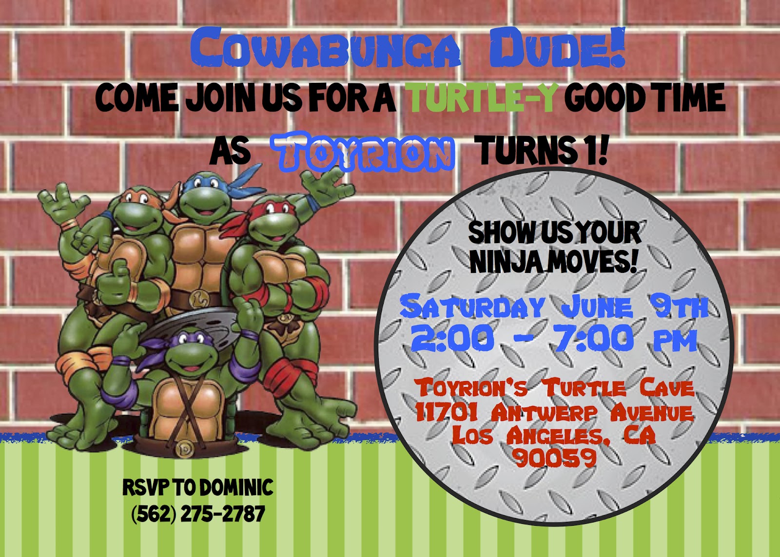 Ninja Turtles Invitations
