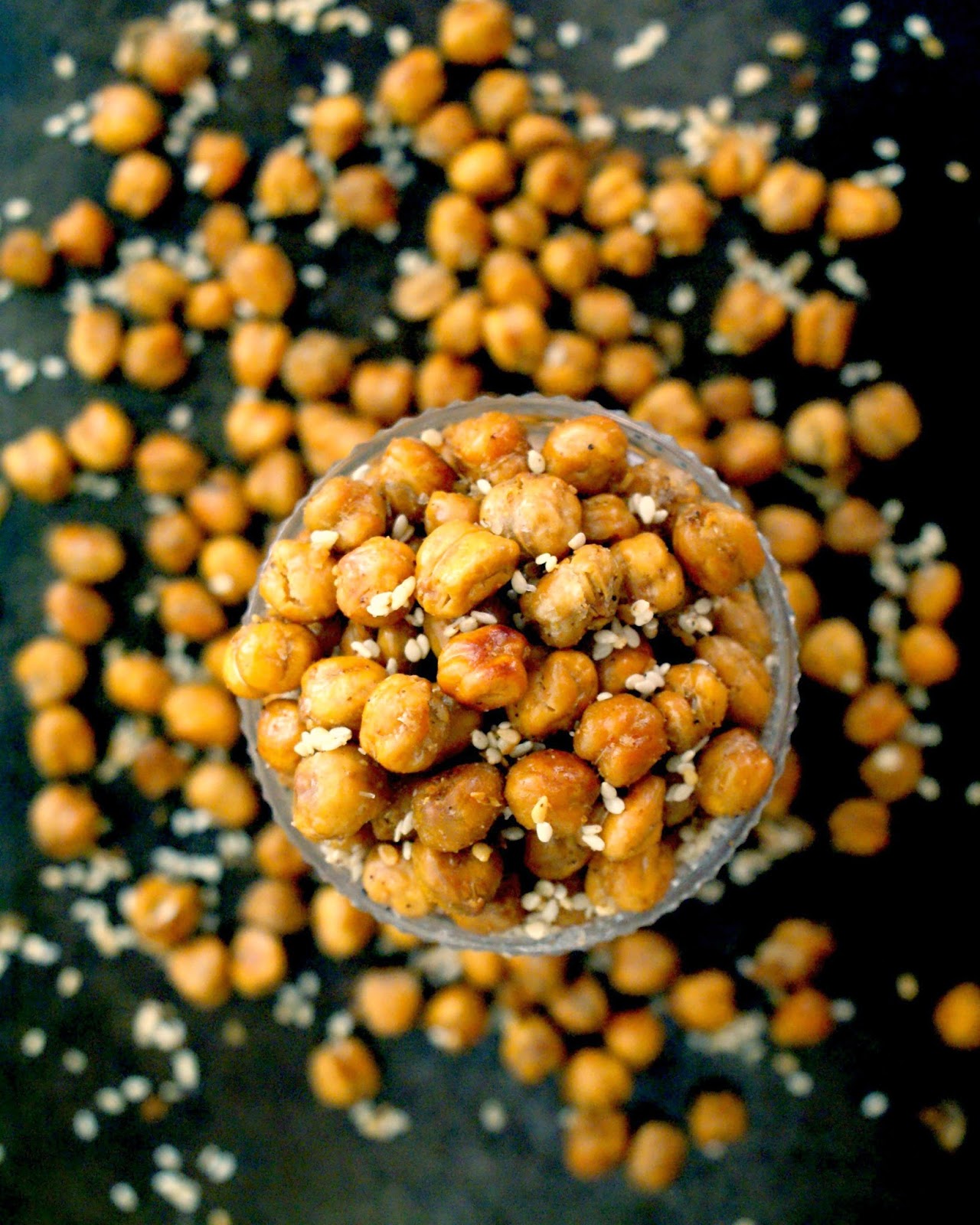 Sesame Garlic Roasted Chickpeas The Two Bite Club