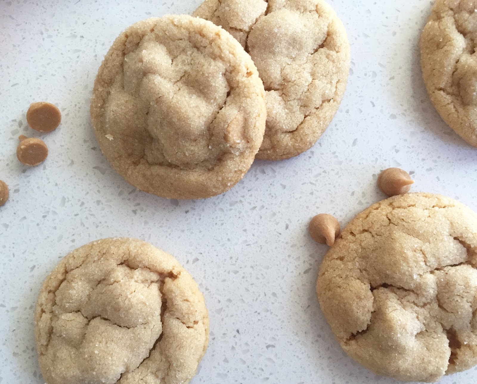 chewy peanut butter cookies w/ peanut butter chips