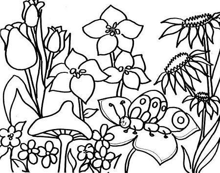 DIBUJO POR EL DIA DE LA PRIMAVERA PARA NIÑOS PARA COLOREAR PINTAR Dibujo del Día de la Primavera para niños para colorear pintar