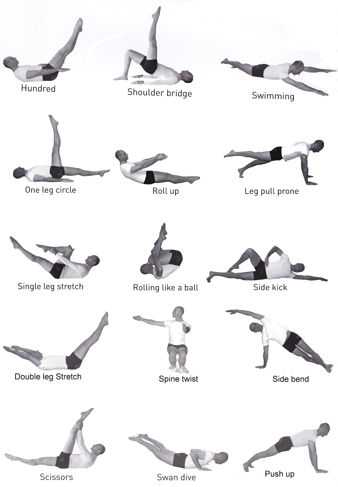 pilates moves names