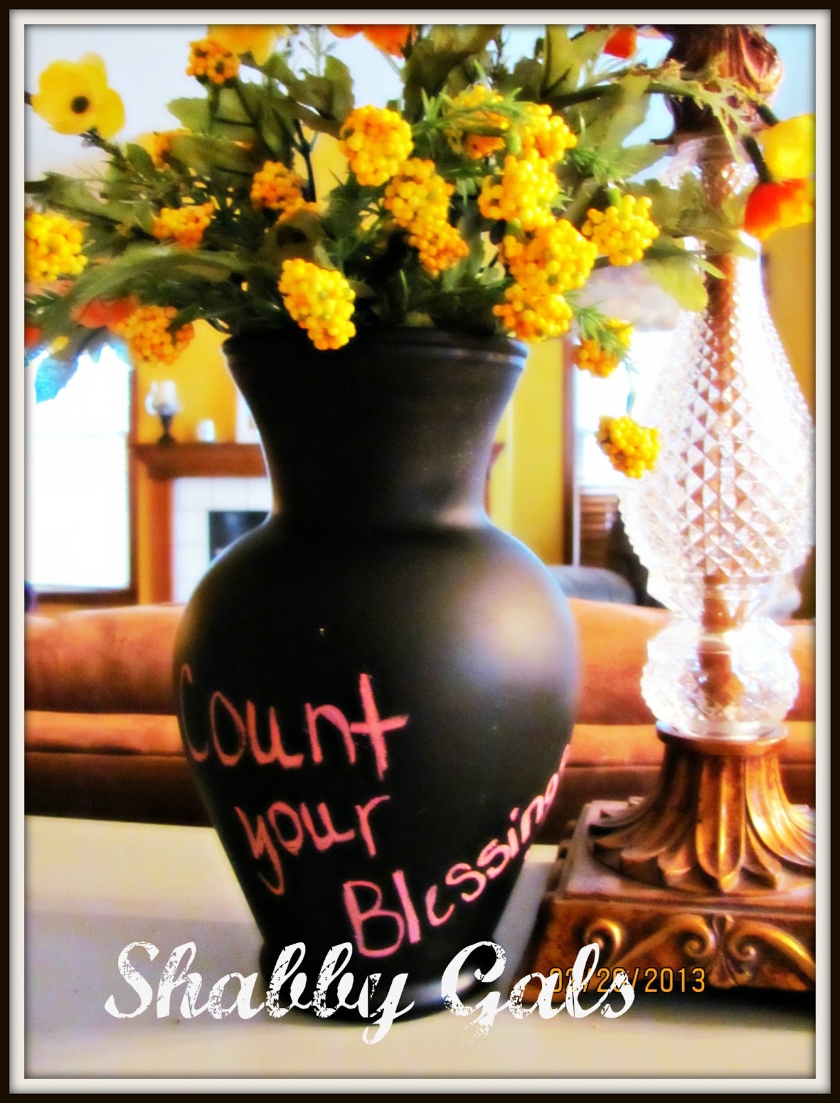 Shabby Gals Chalkboard Vase