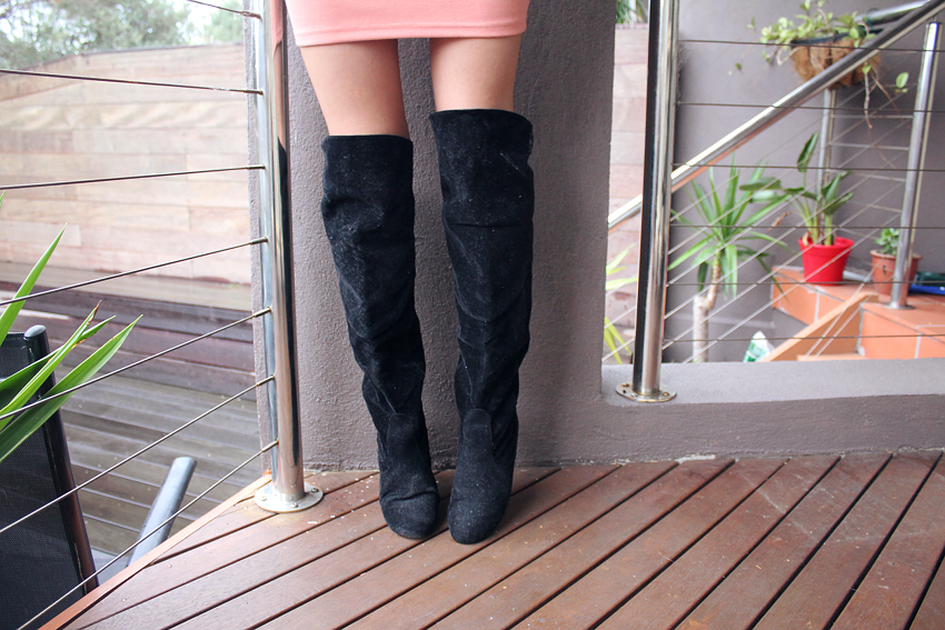 popcherry, popcherry blogger, finders keepers blogger, cameo blogger, keepsake blogger, likeaharte, like a harte, fashion blog, australian fashion blog, australian fashion blogger, aussie blogger, melbourne blogger, melbourne fashion blog, ivana, ivana petrovic, blogger style, outfits for going out in winter, what to wear in winter, winter outfit, blush dress, deep plunge dress, kmart over the knee boots, otkb, over the knee boots