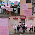 Universitários fazem manifestação no centro de Apodi por falta de transporte.