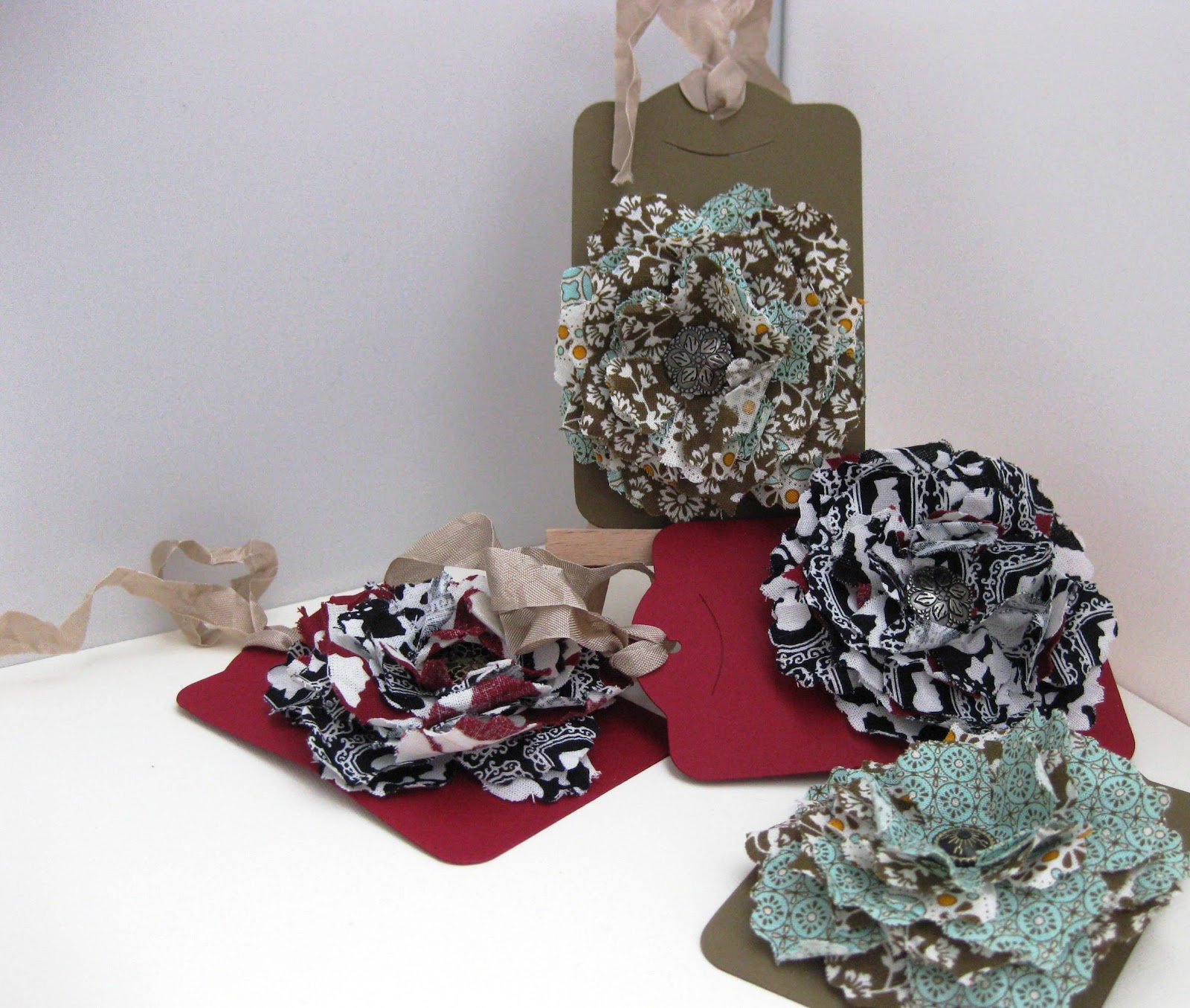 Blue Jelly Sew n So Victoria Rogers Stampin' Up! Fabric Brooches