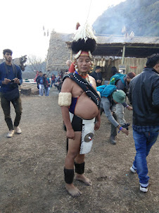 A Khamnungan Tribal chief at the Morung during the Tribal dance.