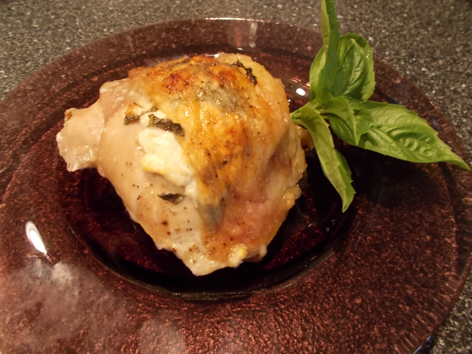 Dawn's Blogalicious Chicken stuffed with Goat Cheese & Basil