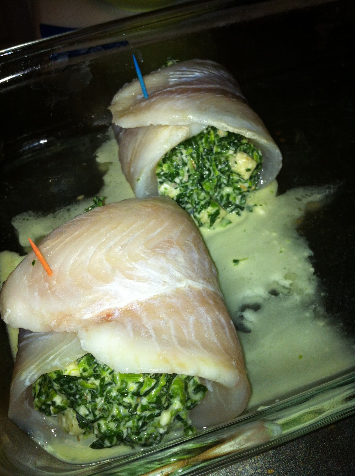 Musings of Mollie: Spinach Stuffed Fish!
