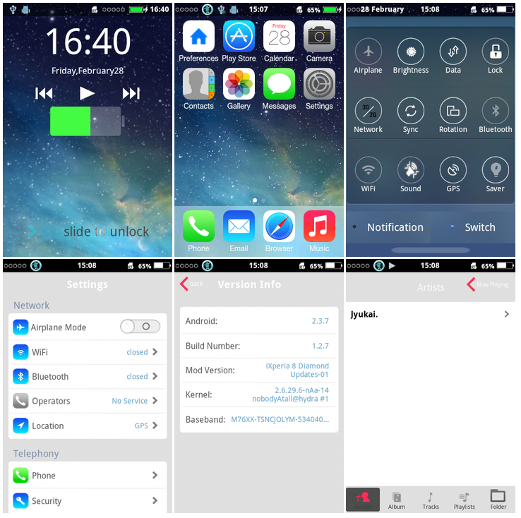Membuat Sony X8 Menjadi Mirip IPhone (custom rom)
