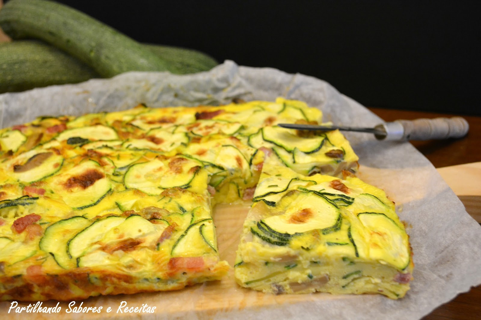 Partilhando Sabores e Receitas Frittata de Bacon e Courgette