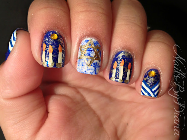 nailsbydiana hanukkah manicure