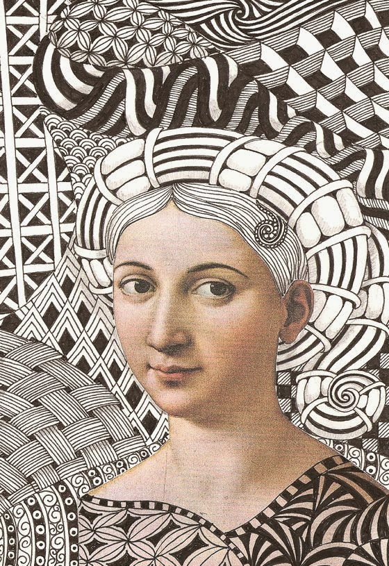 Famous Art Using Line : Patternprints journal beautiful quot zentangle ladies by banar