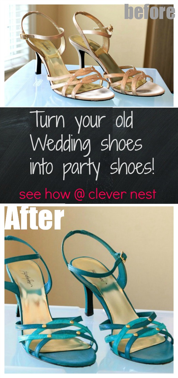 easy shoe makeover using paint and iron on transfers #wedding_shoe #makeover #clever_nest easy shoe makeover using paint and iron on transfers #wedding_shoe #makeover #clever_nest