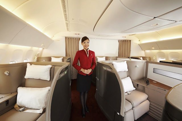 The refreshed Cathay Pacific First Class cabin