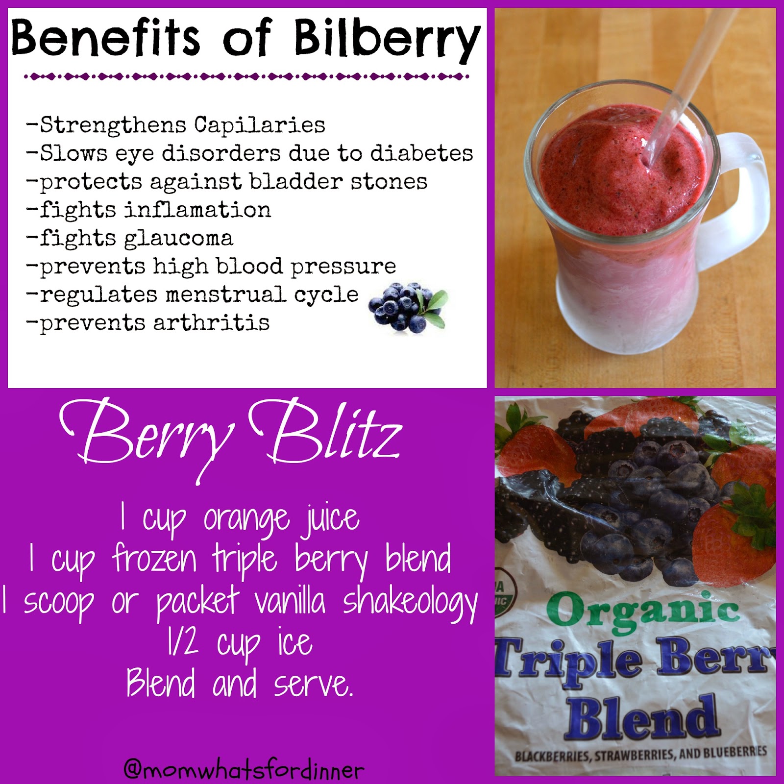 Mom, What's For Dinner? The Health Benefits of Bilberry