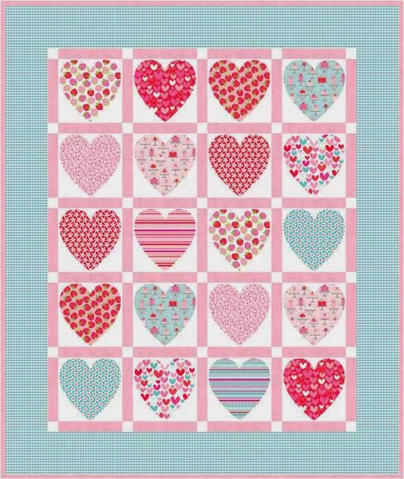 Quilt Inspiration Free pattern day Hearts and Valentines