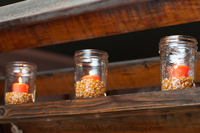 corn kernels in candle holders