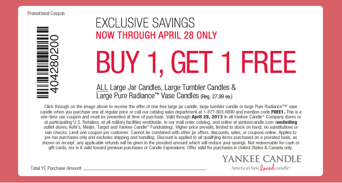Yankee candle printable coupons april 2018
