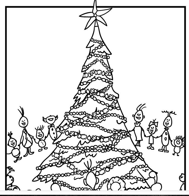 All the Whos Down in Whoville: Whoville Grinchmas Coloring Page