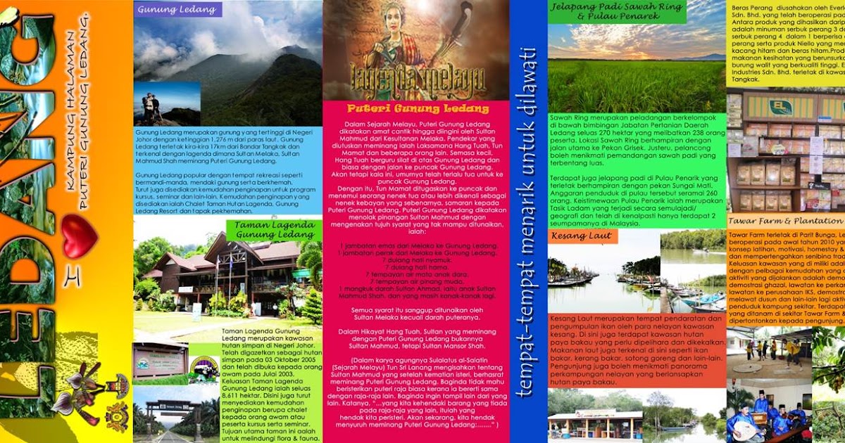 Pelancongan Daerah Ledang  MDTangkak Risalah Pelancongan Ledang