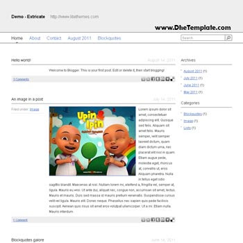 Extricate Blogger Template convert from wordpress theme to blogger. minimalist design blogspot template