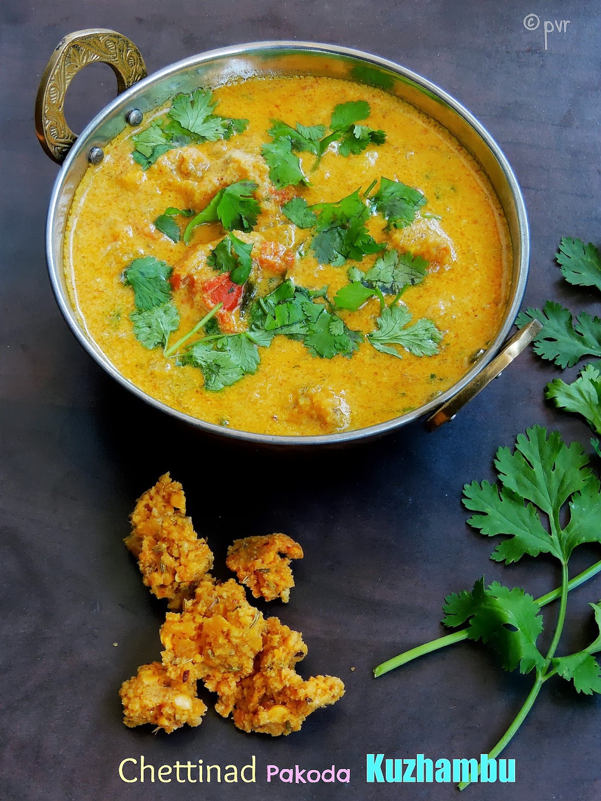 Priya's Versatile Recipes Chettinad Pakoda Kuzhambu