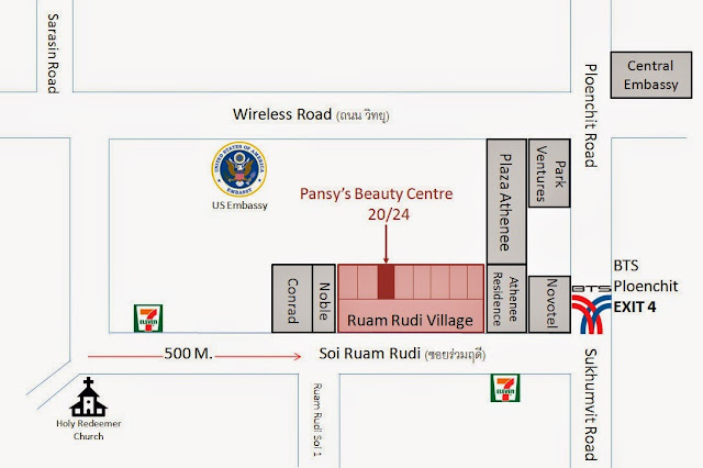 Pansy S Beauty Centre Facial Treatment Waxing Massage In Soi Ruam Rudi Bangkok Thailand Location
