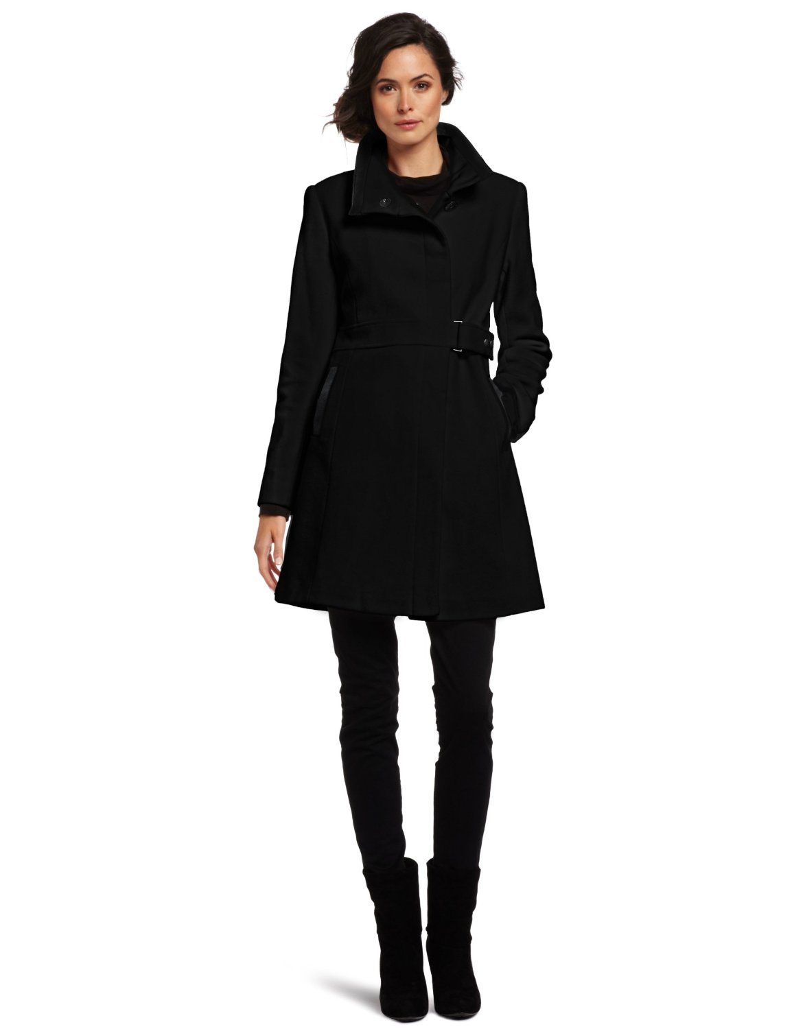 Burlington Coat Factory Women Clothing Pea Coat with Faux Leather Trim