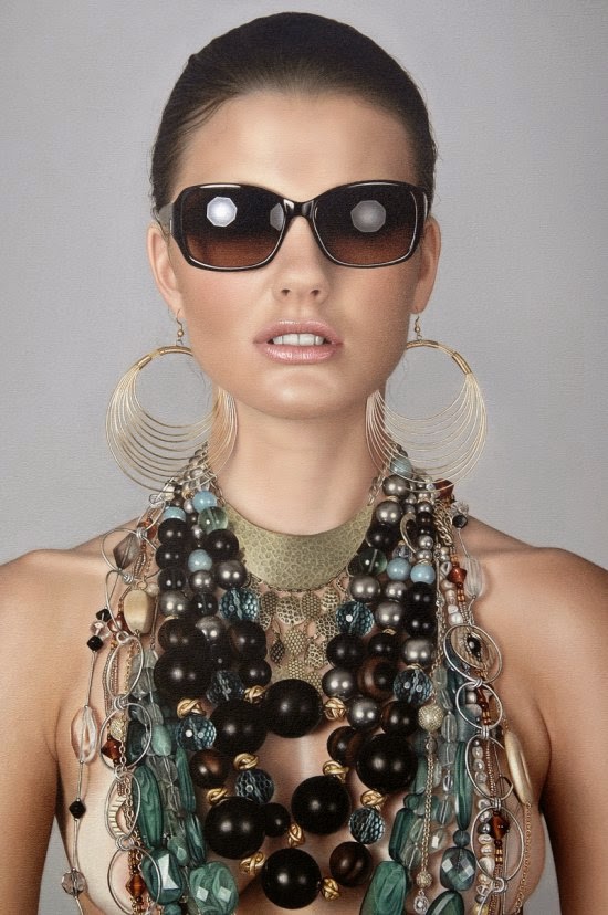 As incríveis pinturas hiper-realistas de mulheres fashion de Anna Halldin Maule Anna Halldin Maule pinturas hiper-realistas mulheres fashion impressionantes