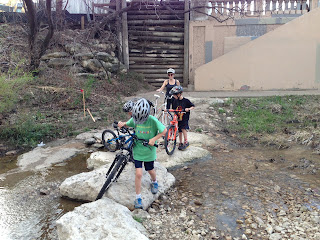 Shoal Creek bike trail with kids in Austin