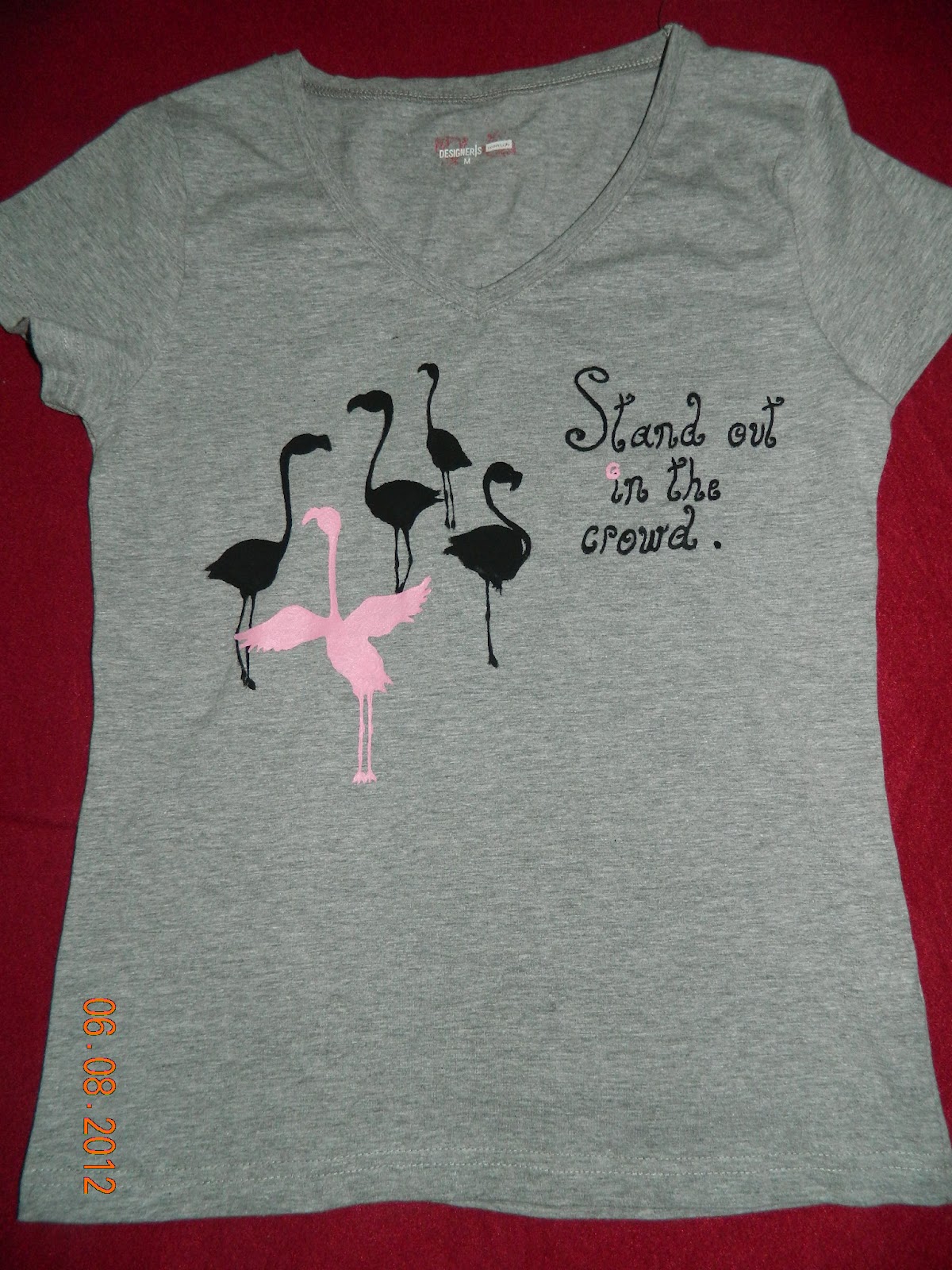 Playground Items: Attitude T-shirts: Black & Pink flamingo T-shirt