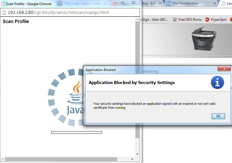 Loza's Blog Lexmark Blocked By Security Settings