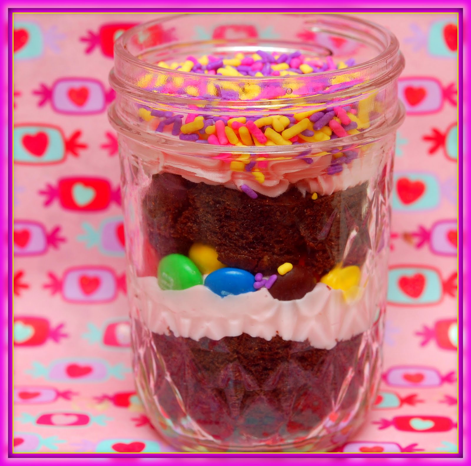 BROWNIE MASON JAR Hugs and Cookies XOXO