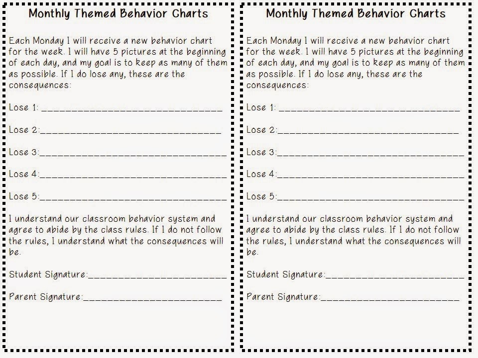 Fourth Grade Behavior Chart