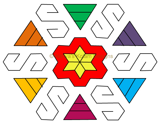 Nithya's Kolam Designs: Kolam 31: Lines Kolam Interlocked dots 15 x 8