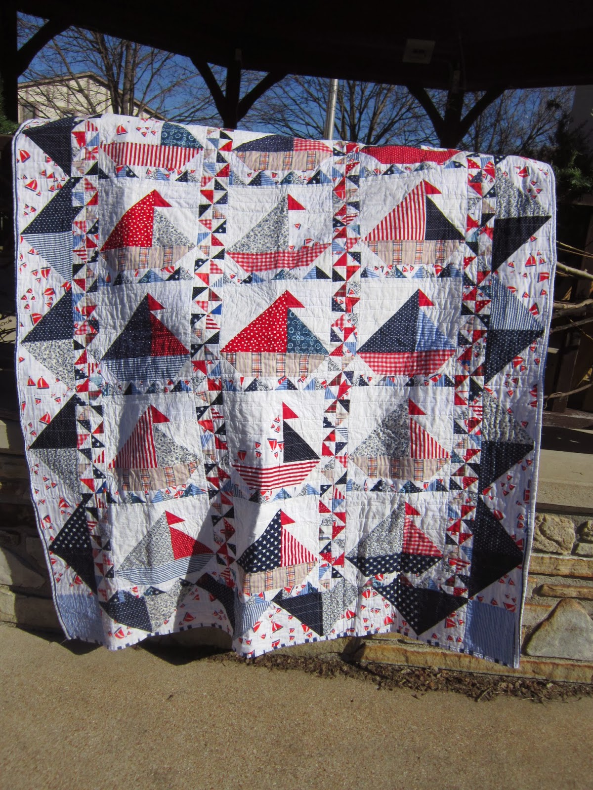 Missy's Homemaking Adventures Finished Sail Boat Quilt!