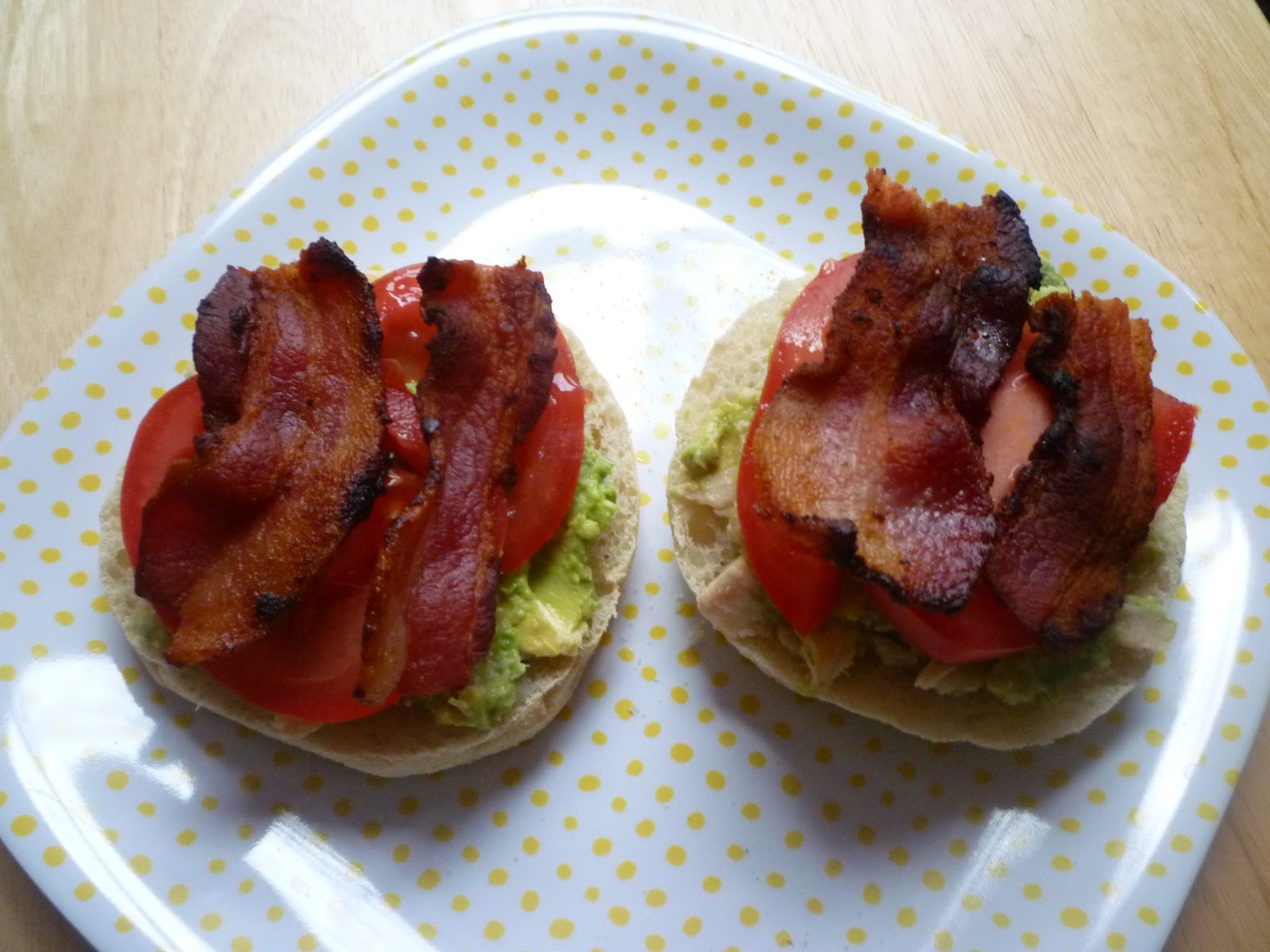 What's Baking in the Tuna, Avocado, Bacon, & Tomato Open