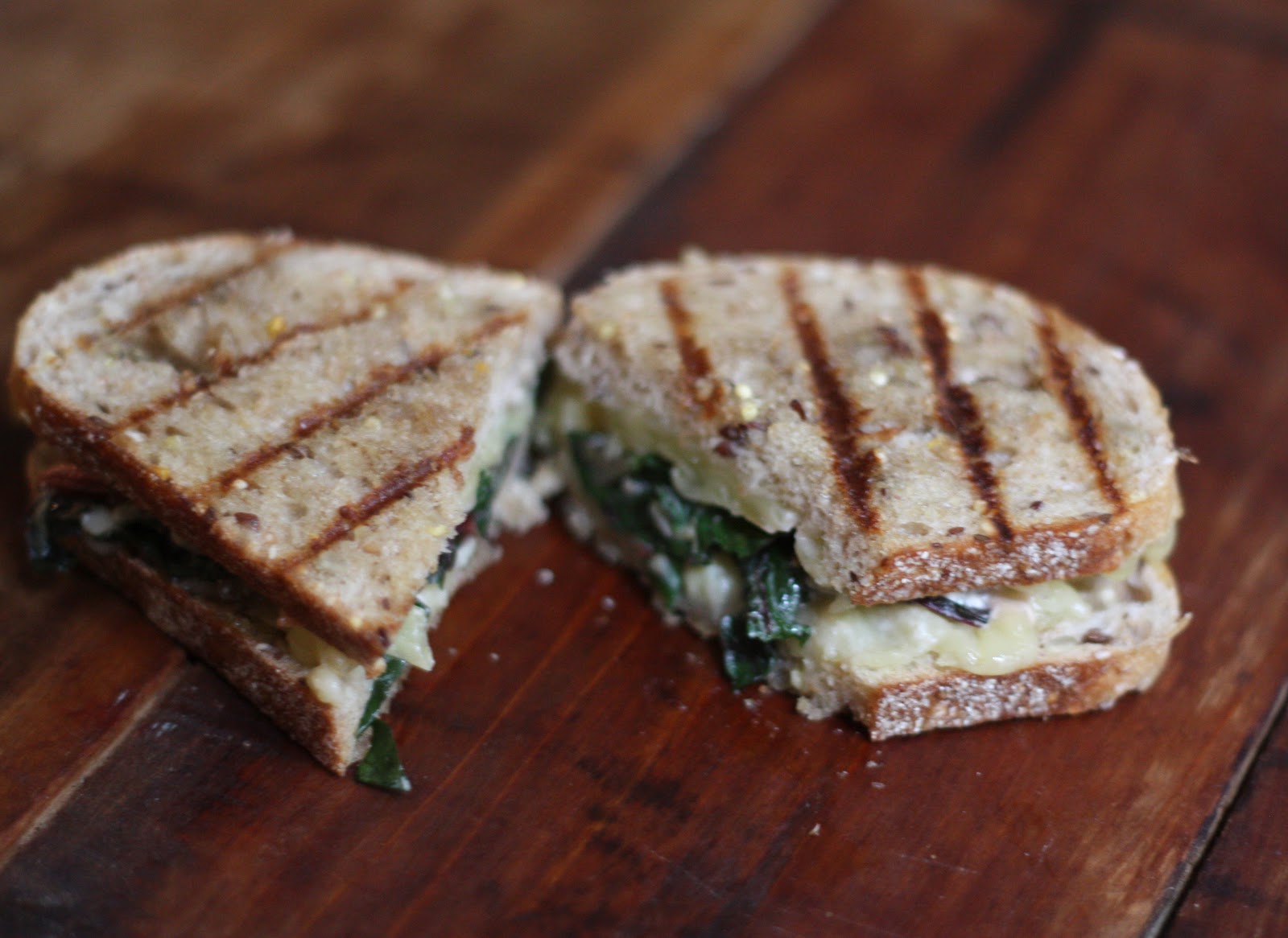 E.A.T. Swiss Chard and Artichoke Grilled Cheese