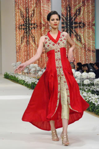 red golden frock