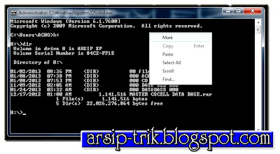 Arsip Trik : Cara Mengcopy Paste Tulisan Dari Command Prompt Arsip Trik : Cara Mengcopy Paste Tulisan Dari Command Prompt