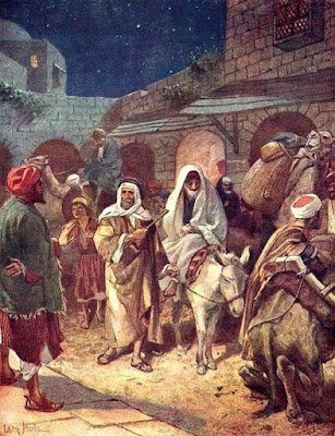 Joseph and Mary arrive at Bethlehem