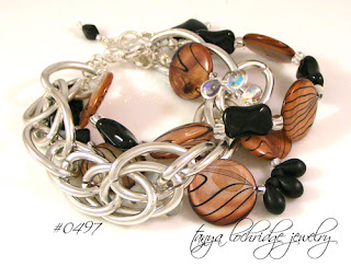 Black & Brown Mother of Pearl Coin Bracelet