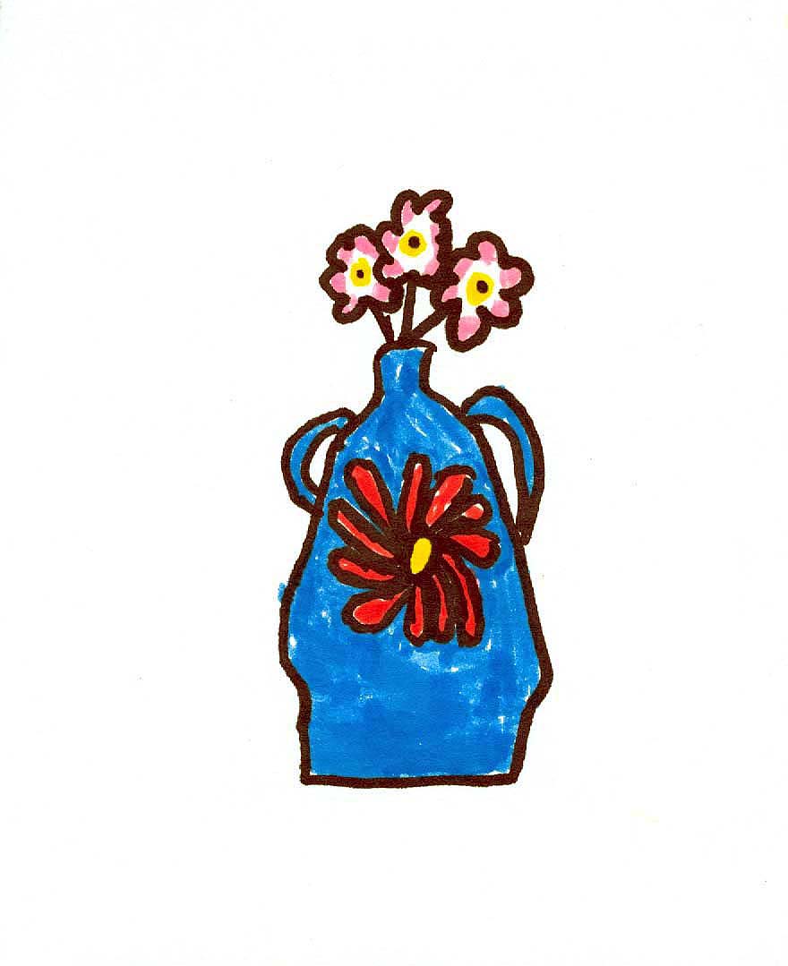 Art For Small Hands Drawing Small Pots With Flowers 3l x 3w, 6 stickers per sheet small: art for small hands