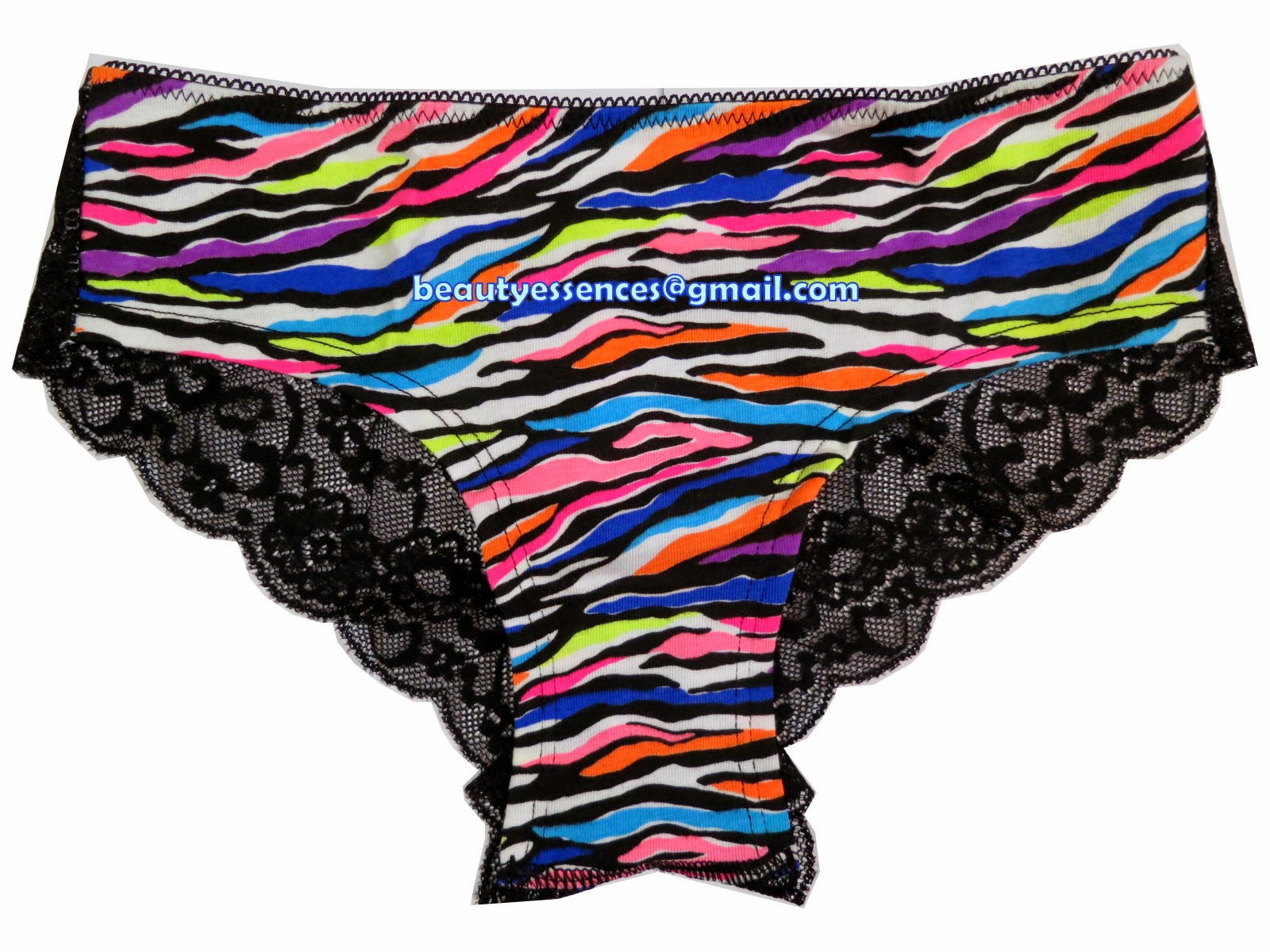 Victoria S Secret Lace Back Cheekster Panty Black Multi Zebra