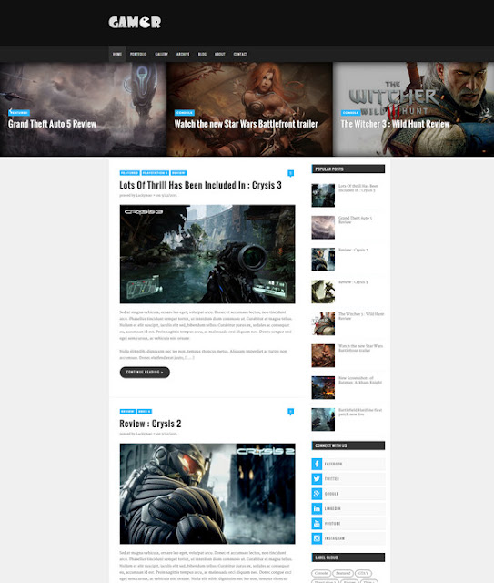 Gamer - Creative Gaming Theme ( Free Blogger Templates 2016) Gamer - Creative Gaming Theme ( Free Blogger Templates 2016)